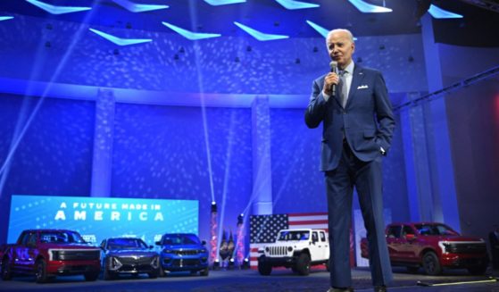 President Joe Biden speaks at the North American International Auto Show in Detroit on Sept. 14, 2022. Biden was visiting the show to highlight electric vehicle manufacturing.