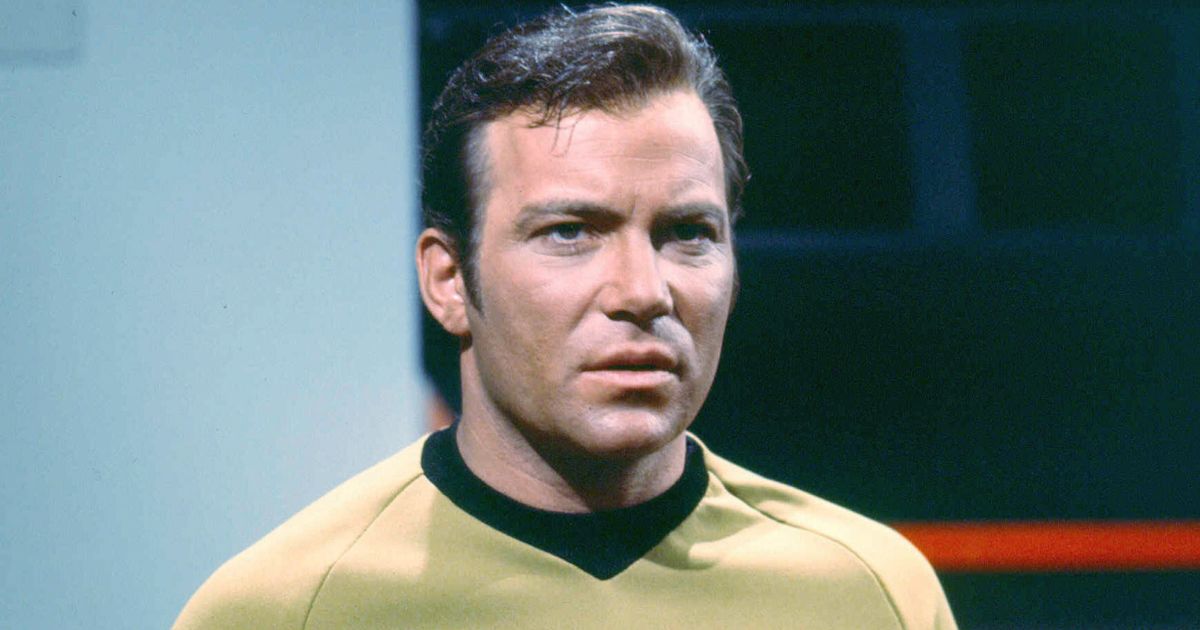 William Shatner is in character as Captain James T. Kirk of the Starship Enterprise in the classic science fiction television series "Star Trek" circa 1968.