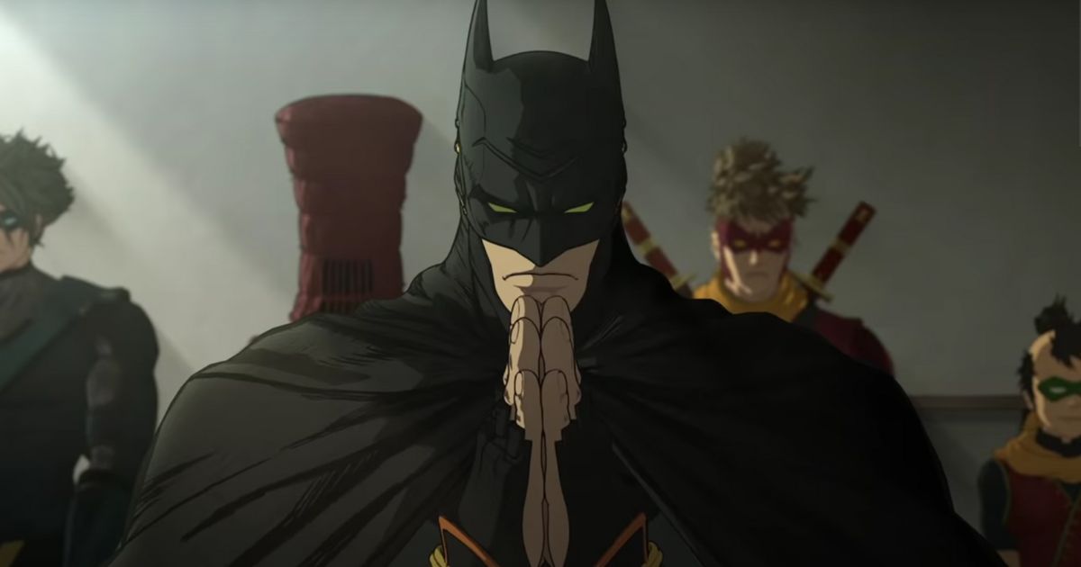 This YouTube screen shot shows a scene from the trailer of 'Batman: Ninja.'