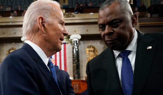 President Joe Biden and Defense Secretary Lloyd Austin are pictured in a file photo from the State of the Union address in February.