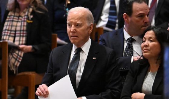 President Joe Biden, pictured at the Dec. 19 memorial service for late retired Supreme Court Justice Sandra Day O'Connor at the National Cathedral in Washington.