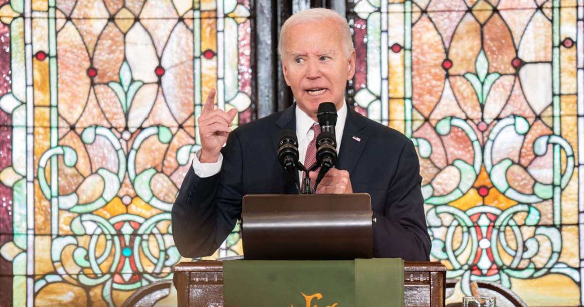 President Joe Biden speaks during a campaign event at Emanuel AME Church on Monday in Charleston, South Carolina.