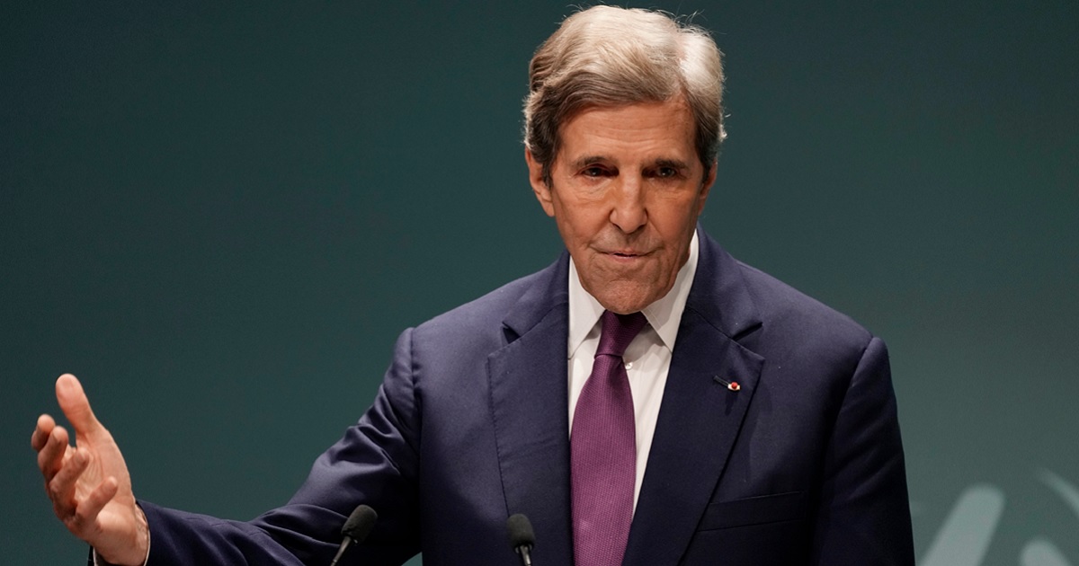 John Kerry, U.S. Special Presidential Envoy for Climate, is pictured in a file photo from Dec. 6 speaking during a news conference at the COP28 U.N. Climate Summit, in Dubai, United Arab Emirates.
