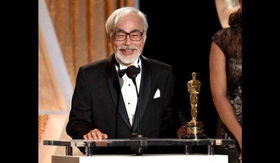 Honoree Hayao Miyazaki accepts an honorary award onstage during the Academy Of Motion Picture Arts And Sciences' 2014 Governors Awards at The Ray Dolby Ballroom at Hollywood & Highland Center on November 8, 2014 in Hollywood, California.