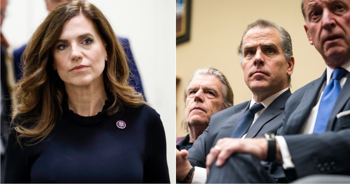 U.S. Rep. Nancy Mace, a South Carolina Republican, left, skewered first son Hunter Biden, right, during Wednesday's House Oversight Committee hearing where he made a surprise visit.
