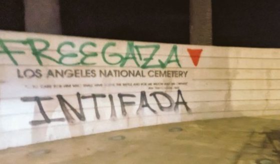Pro-Palestinian protesters defaced a military cemetery in Los Angeles on Jan. 6.