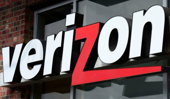 The entrance to a Verizon Wireless store is pictured in Santa Fe, New Mexico on Aug. 1, 2017.