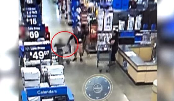 A still from surveillance footage showing an alleged attempted kidnapping on Friday at a Walmart in Lee County, Florida.