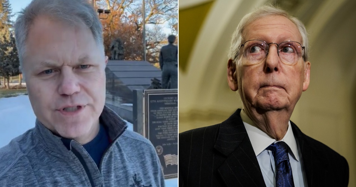 Nebraska Republican Jon Glen Weaver, left; Senate Republican Leader Mitch McConnell, right.