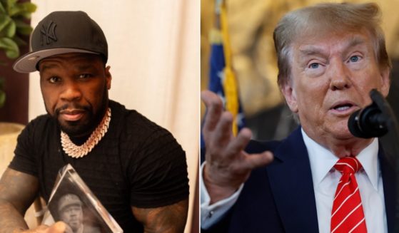 Rapper 50 Cent, left; former President Donald Trump, right.