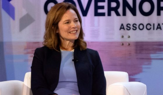 Amy Coney Barrett at a panel discussion at the National Governors Association