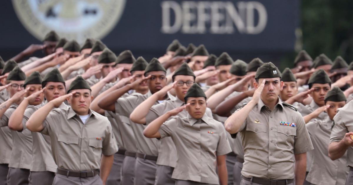 U.S. Army trainees attend their graduation ceremony during basic training at Fort Jackson in Columbia, South Carolina, on Sept. 29, 2022.