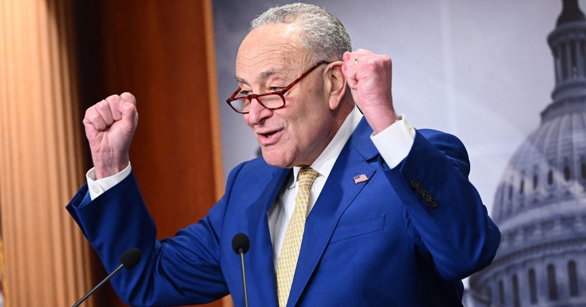 Senate Majority Leader Chuck Schumer speaks during a news conference at the U.S. Capitol in Washington, D.C., following the passage of a foreign aid bill in the Senate on Tuesday.