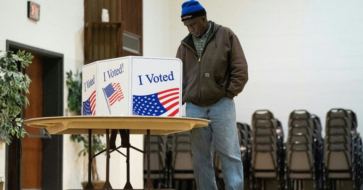 A man votes at a polling location in West Columbia, South Carolina, on Feb. 3.