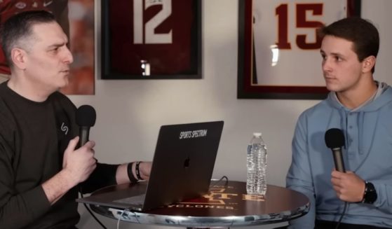 Last year, San Francisco 49ers quarterback Brock Purdy, right, discussed his faith and how it helps him navigate the media during an interview with Sports Spectrum.