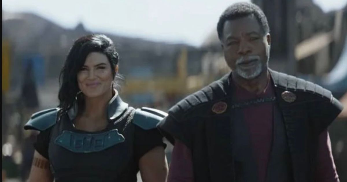 Actress Gina Carano posted a touching social-media tribute to Carl Weathers, who died Thursday.