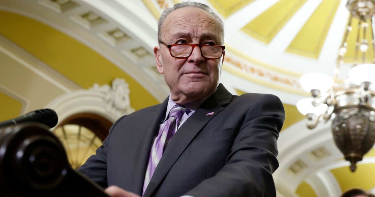 Senate Majority Leader Chuck Schumer speaks at a news conference after a weekly policy luncheon with Senate Democrats at the U.S. Capitol in Washington, D.C., on Tuesday.