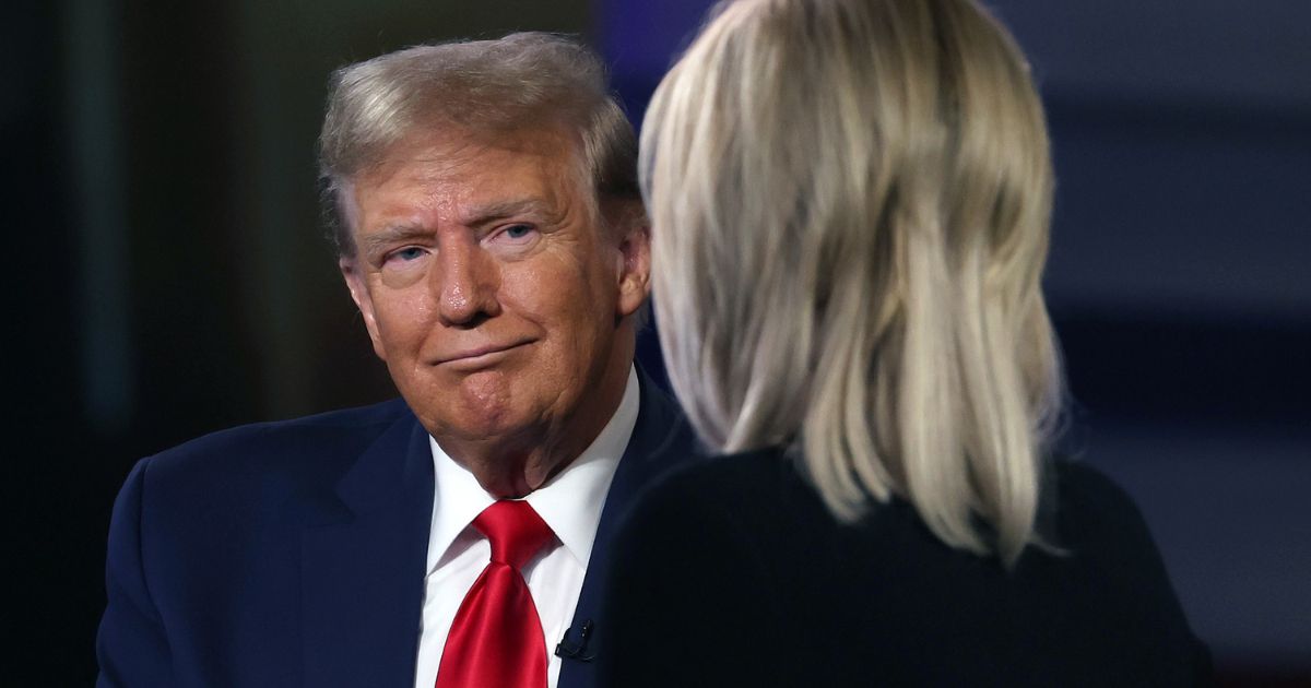 Former President Donald Trump participates in a Fox News town hall with host Laura Ingraham in Greenville, South Carolina, on Tuesday.
