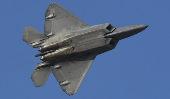A US air force F-22 fighter jet is seen at an event during the Dubai airshow in the United Arab Emirates in a file photo from 2019.