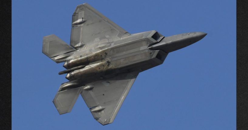 A US air force F-22 fighter jet is seen at an event during the Dubai airshow in the United Arab Emirates in a file photo from 2019.