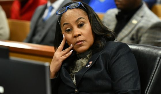 Fulton County District Attorney Fani Willis appears before Judge Scott McAfee for a hearing in the 2020 Georgia election interference case at the Fulton County Courthouse in Atlanta, Georgia, on Nov. 21.