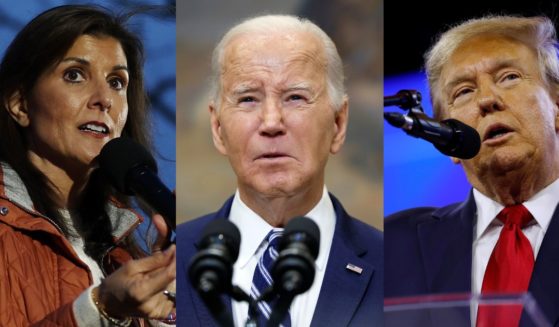 A recent poll shows the Republican hopeful Nikki Haley, left, is trailing President Joe Biden, middle. However, former President Donald Trump, right, is ahead of Biden, according to the poll.