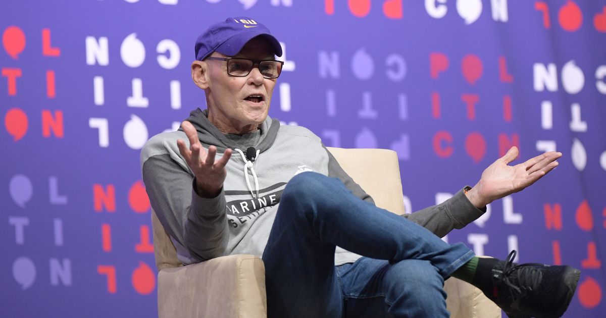 James Carville, seen speaking at a 2019 event, shied away from saying the Biden administration should brag to voters about the state of the U.S. economy.