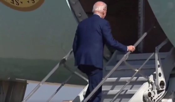 While boarding Air Force One on Tuesday, President Joe Biden tripped twice, even though he is using shorter stairs to help him avoid taking a tumble.