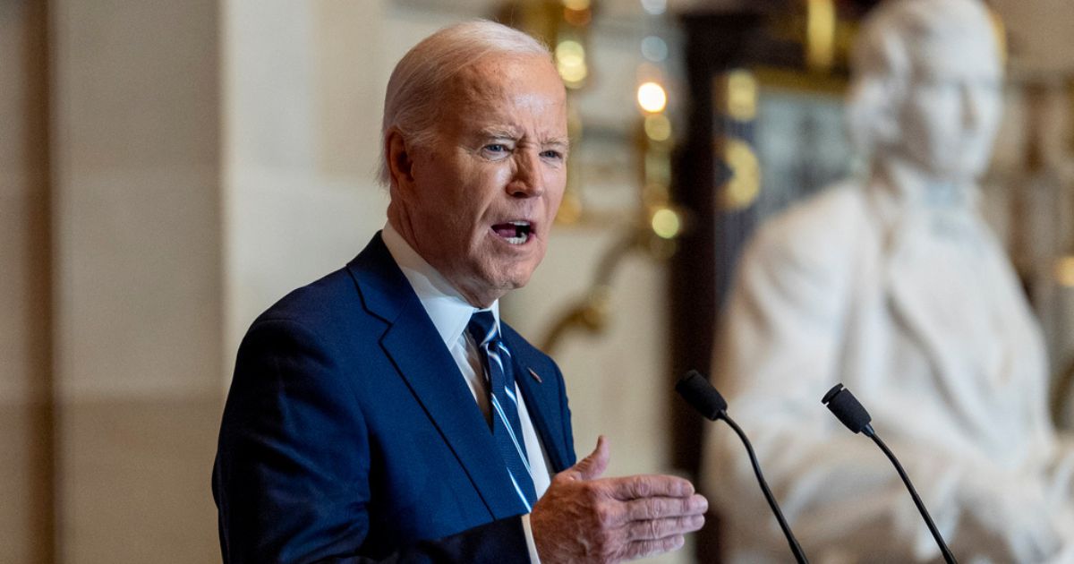President Joe Biden speaks at the National Prayer Breakfast in Statuary Hall, Thursday, in Washington, D.C.