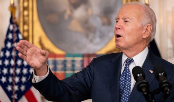 President Joe Biden speaks in the Diplomatic Reception Room of the White House in Washington on Thursday.