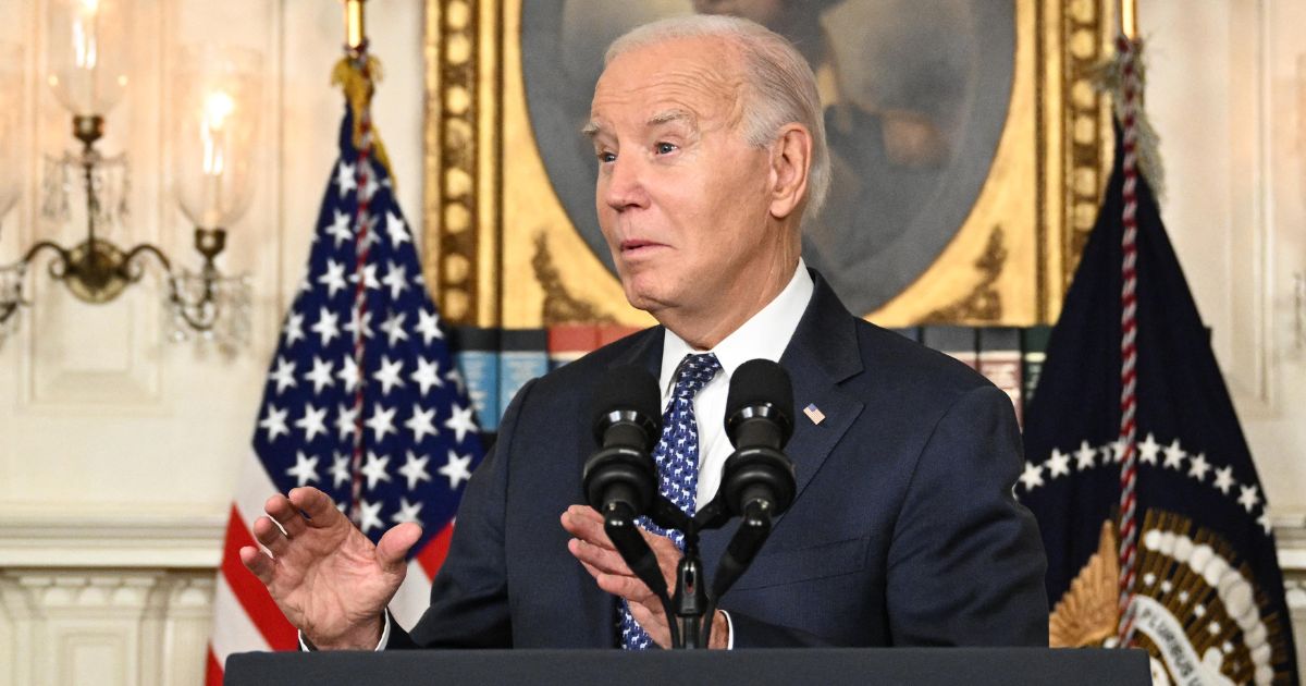 President Joe Biden speaks about the special counsel report in the Diplomatic Reception Room of the White House in Washington on Thursday.