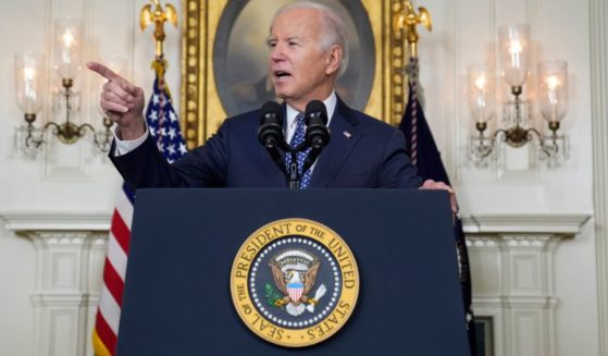 President Joe Biden spoke Thursday in the Diplomatic Reception Room of the White House, in Washington, D.C.