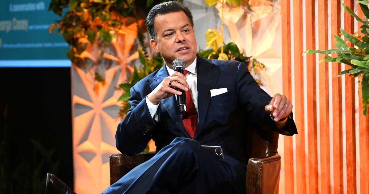 John Avlon speaks no stage at The Got Your 6 Summit in New York City on June 15, 2022.