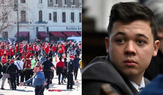 Kyle Rittenhouse, right, took to social media following the Super Bowl parade shooting in Kansas City, Missouri, to question why he was treated one way and the parade shooters treated another by the media.