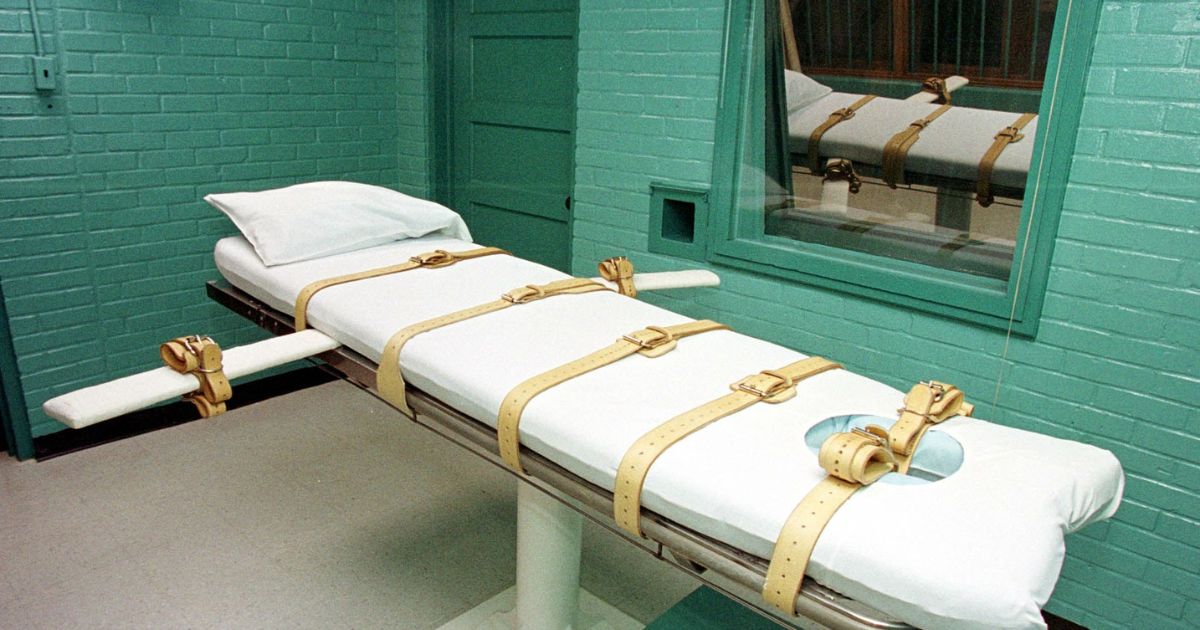 The "death chamber" at the Texas Department of Criminal Justice Huntsville Unit in Hunstville, Texas, is where inmates on death row will receive a lethal injection.