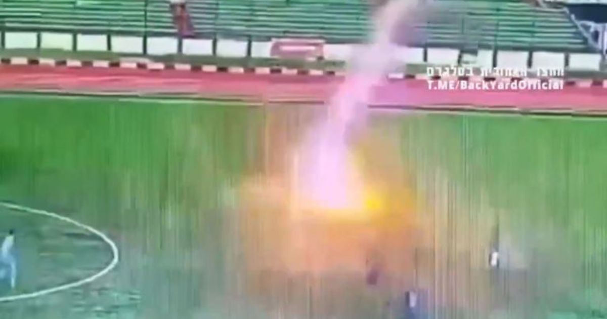 A screen shot taken from X shows the moment lightning struck a soccer field in Indonesia and killed a player during a game.