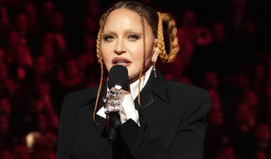 Madonna speaks onstage during the 65th GRAMMY Awards in Los Angeles, California, on Feb. 5, 2023.
