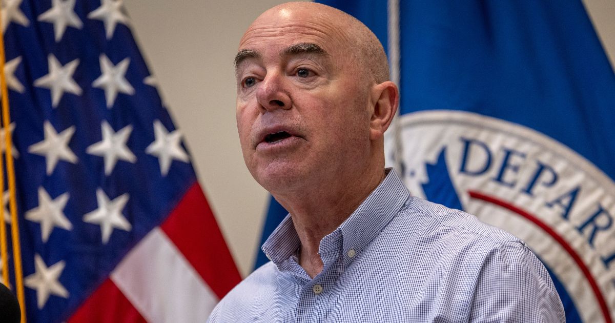 Department of Homeland Security Secretary Alejandro Mayorkas speaks during a news conference at a U.S. Border Patrol station in Eagle Pass, Texas, on Thursday.