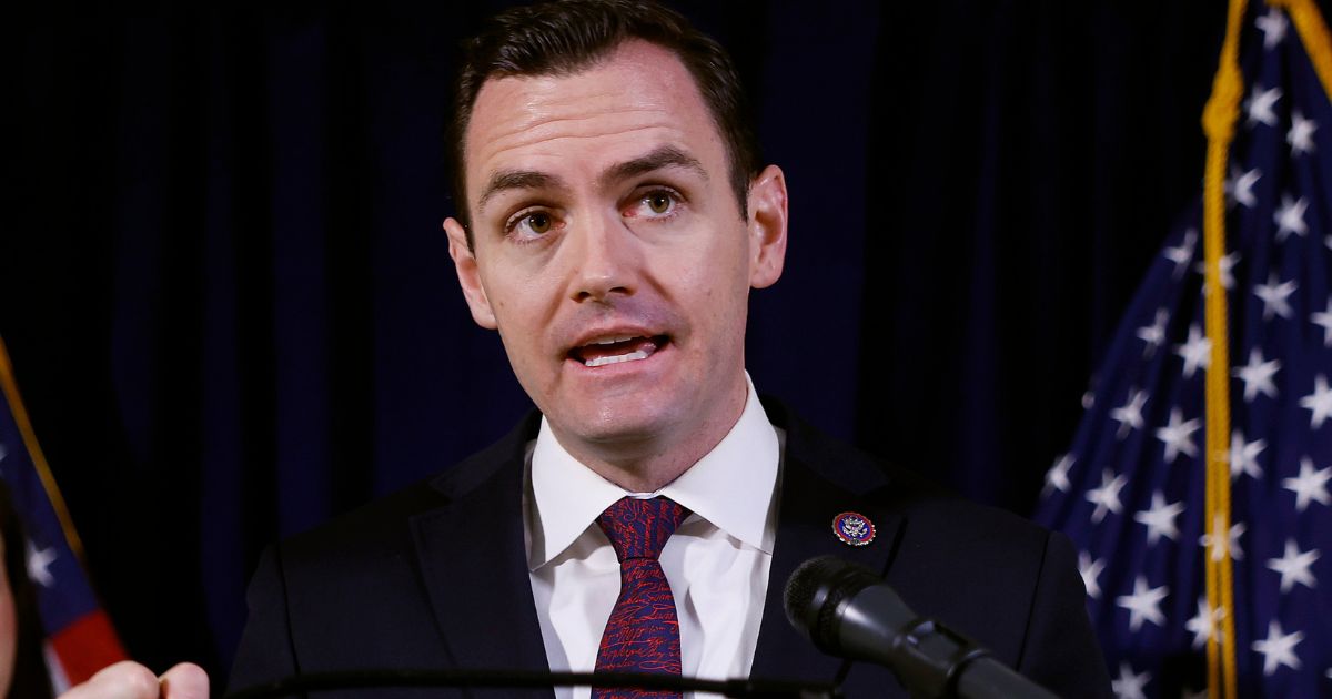 Chair of the House Select Committee on the Strategic Competition Between the United States and the Chinese Communist Party Mike Gallagher speaks during a news conference on Capitol Hill in Washington, D.C., on Feb. 28, 2023.