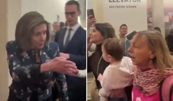 Nancy Pelosi and Code Pink protesters