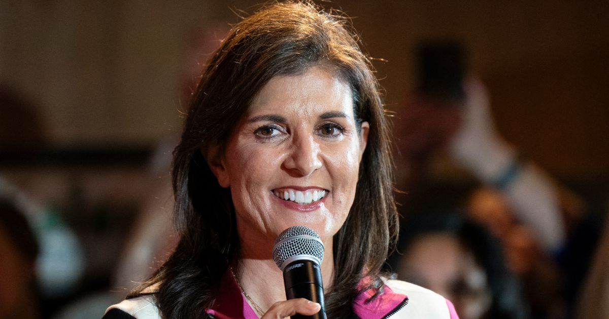 Republican presidential hopeful and former U.N. Ambassador Nikki Haley speaks during a campaign event at Forest Fire BBQ in Hilton Head, South Carolina, on Thursday.
