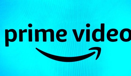 A video screen showing the logo of Amazon's Prime Video.