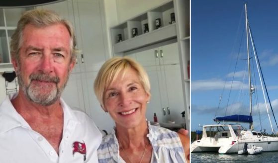 Ralph Hendry and Kathy Brandel and their catamaran