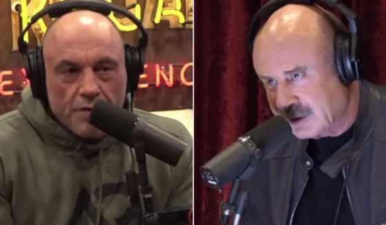 Dr. Phil, right, discussed transgender surgeries for children with podcaster Joe Rogan, left.