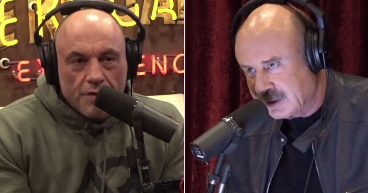 Dr. Phil, right, discussed transgender surgeries for children with podcaster Joe Rogan, left.