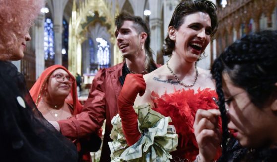 People attend the funeral of transgender atheist Cecilia Gentili at St. Patrick's Cathedral in New York City on Feb 15.