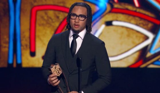 C.J. Stroud of the Houston Texans accepts the Offensive Rookie of the Year award.