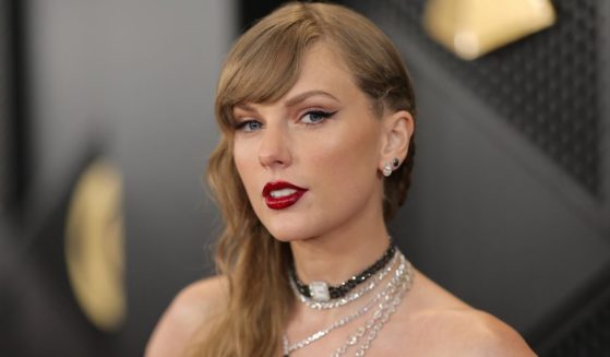 Taylor Swift attends the 66th GRAMMY Awards in Los Angeles, California, on Sunday.