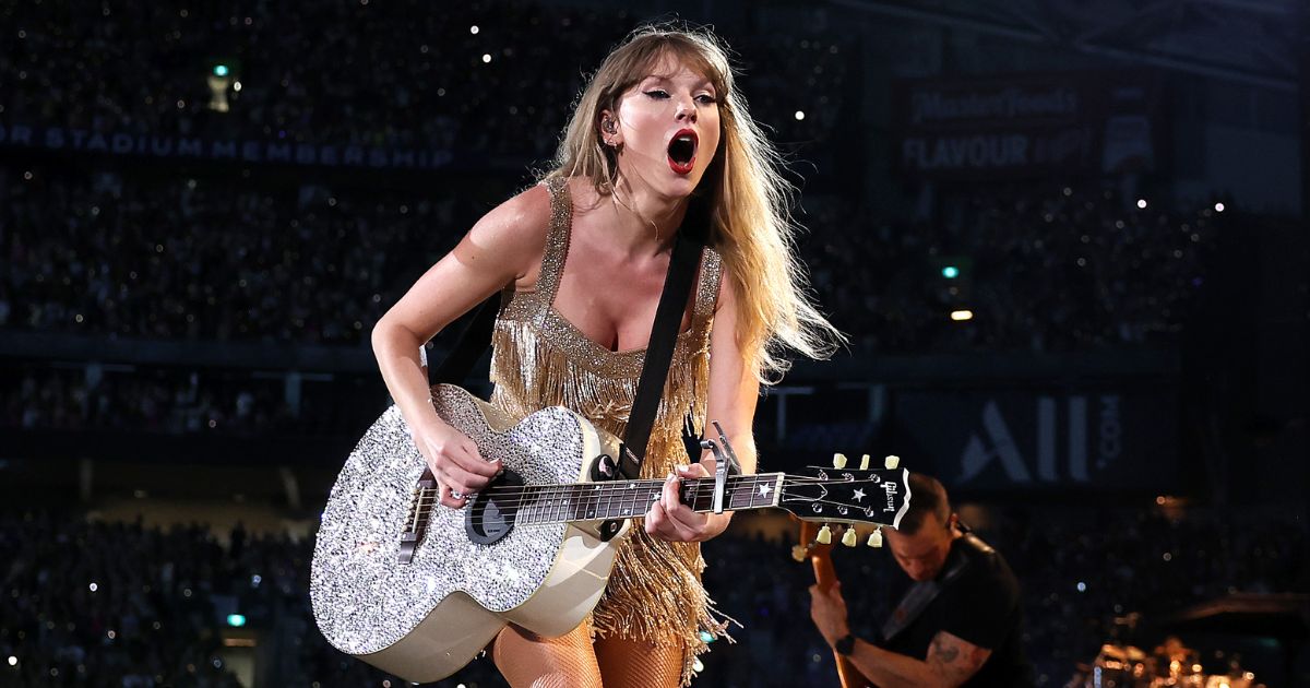 Taylor Swift performs at Accor Stadium in Sydney on Friday.