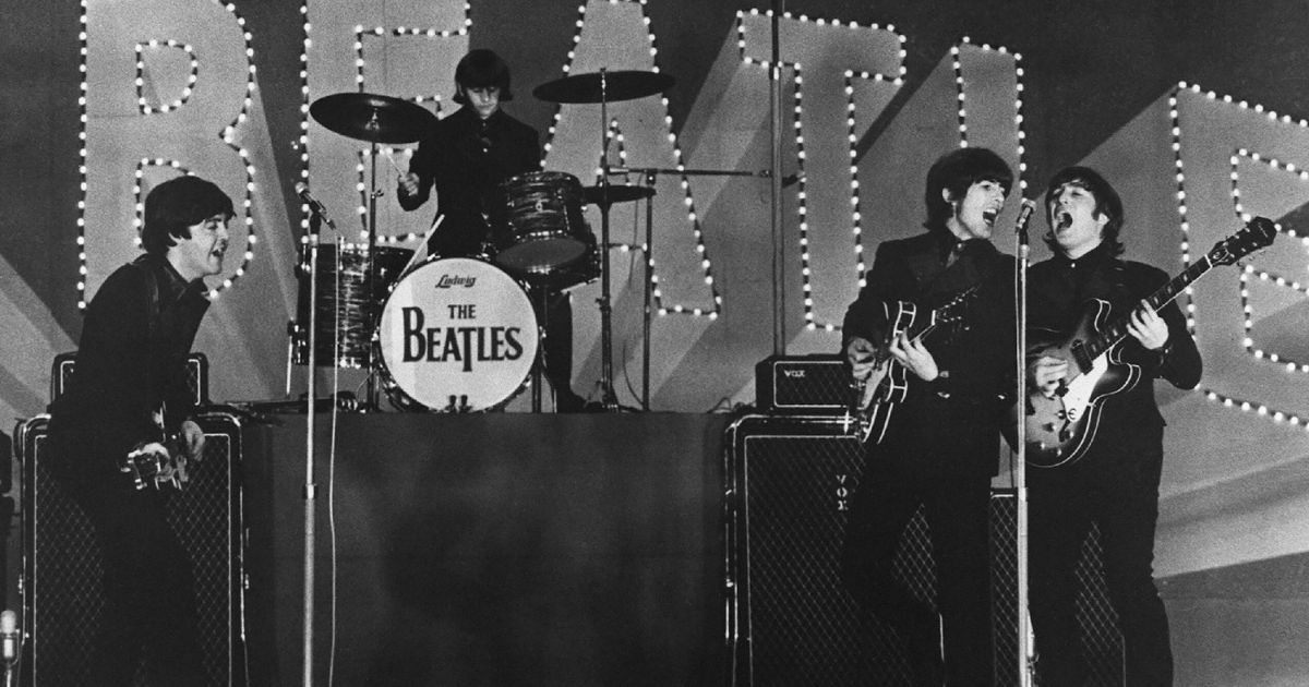 The Beatles -- Paul McCartney, Ringo Starr, George Harrison and John Lennon -- performing in Tokyo, Japan, in 1966.